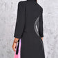 💕2025 Hot Sale💕ombre Revel Neck Band Taill Ploeged Blazer Jurk
