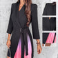 💕2025 Hot Sale💕ombre Revel Neck Band Taill Ploeged Blazer Jurk