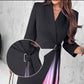 💕2025 Hot Sale💕ombre Revel Neck Band Taill Ploeged Blazer Jurk