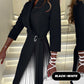 💕2025 Hot Sale💕ombre Revel Neck Band Taill Ploeged Blazer Jurk