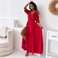 💖Limited Sale 50% UIT💖 Elegante Sexy V Hals Jurk met Zijsplit