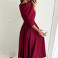 👗Midi-jurk met V-hals en geplooide taille voor dames