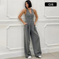 ⏳Beperkte Tijd 50% Korting💥Mouwloze Jumpsuit met Wijde Pijpen en Knoopsluiting voor Dames