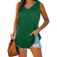 Allesomvattend V-Hals Effen Kleur Tanktop
