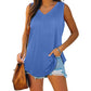 Allesomvattend V-Hals Effen Kleur Tanktop