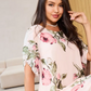 🌸Rode chiffonjurk met bloemblaadjes