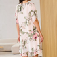 🌸Rode chiffonjurk met bloemblaadjes