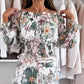 💗50% korting voor een beperkte tijd💗Set met bloemenpatroon: off-shoulder blouse & maxirok（Hoe meer je koopt, hoe hoger de korting）