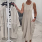 👗Eenvoudige mouwloze jurk met zakken