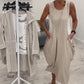 👗Eenvoudige mouwloze jurk met zakken