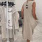 👗Eenvoudige mouwloze jurk met zakken