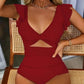 🎁BEPERKTE UITVERKOOP - 67% KORTING👗Sexy geplooide eendelige badpak