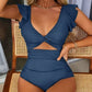 🎁BEPERKTE UITVERKOOP - 67% KORTING👗Sexy geplooide eendelige badpak