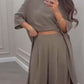 Solid Color Irregular Top & Wide-Leg Pants 2-PCS Set