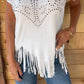 ⏳Beperkte tijd 50% korting!💥 💞Effen dames-T-shirt met korte mouwen, hot print en gerafelde zoom