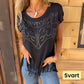 ⏳Beperkte tijd 50% korting!💥 💞Effen dames-T-shirt met korte mouwen, hot print en gerafelde zoom