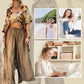 Tweedelige set met lange top en wijde broek voor dames