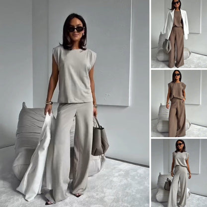💖Hot Sale 50% OFF🌸Dames 2-delig T-shirt & wijde broek set