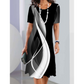 ✨Zomermode👗Lichte, slanke dames casual losse bloemen 3D digitaal bedrukte ronde hals jurken