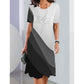 ✨Zomermode👗Lichte, slanke dames casual losse bloemen 3D digitaal bedrukte ronde hals jurken
