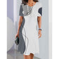 ✨Zomermode👗Lichte, slanke dames casual losse bloemen 3D digitaal bedrukte ronde hals jurken