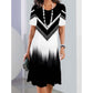 ✨Zomermode👗Lichte, slanke dames casual losse bloemen 3D digitaal bedrukte ronde hals jurken