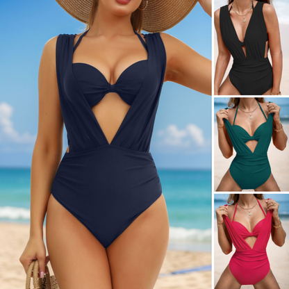 ⏳Beperkte tijd 50% korting!🌸Effen badpak met strik voor dames, set van 2 stuks
