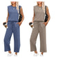 🌺Nieuwe artikelen 2025 - 50% KORTING🌺Nieuwe dames casual top met kapmouwen, wijde pijpen, cropped broek, tweedelige sets