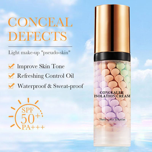 3-kleuren Delicate Hydration Brighten Skin Tone Waterproof Concealer Isolation Cream