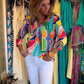 Casual, trendy V-hals top met print voor dames
