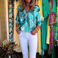 Casual, trendy V-hals top met print voor dames
