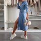 💥Uitverkoop 50% korting🌸Vrouwen Overhemdkraag Lange Mouw Jurk