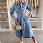 💥Uitverkoop 50% korting🌸Vrouwen Overhemdkraag Lange Mouw Jurk