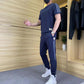 Heren top met korte mouwen en joggingbroek met hoge stretch, set van 2