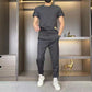Heren top met korte mouwen en joggingbroek met hoge stretch, set van 2