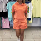 Dames zomerset met korte mouwen, hoodie en broek
