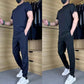 Casual Heren Tweedelige Set van Stretch IJszijde – T-shirt en Broek
