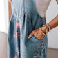 🌸Vintage bloemen denim jumpsuit