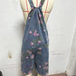 🌸Vintage bloemen denim jumpsuit