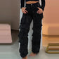 ⏳Tijdelijke aanbieding⏰Dames wijde broek met zakken en strass steentjes