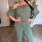 👗Off-shoulder Jumpsuit met Volantdetails