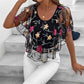 🔥🔥Damestop met print van mesh en patchwork
