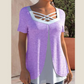 🌞Zomeruitverkoop 50% KORTING🔥Stijlvolle top met V-hals en korte mouwen en kruishals
