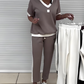 Casual dames tweedelige: top met V-hals en broek