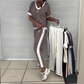 Casual dames tweedelige: top met V-hals en broek
