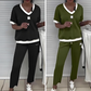 Casual dames tweedelige: top met V-hals en broek