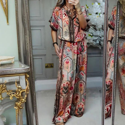 🚚Gratis thuisbezorging✨Coole set - print top + chill wijdpijpbroek