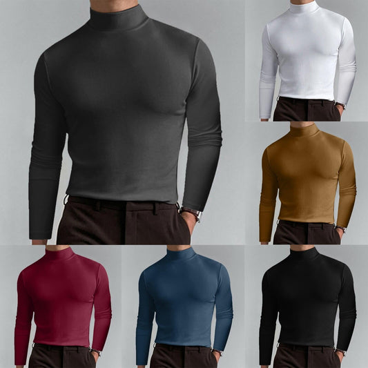 🌸 Up tot 50% korting🔥 Hooggesloten top met lange mouwen en slanke pasvorm voor heren