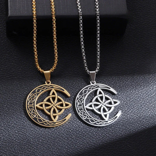 🔥 LAATSTE DAG PROMOTIE – 50% KORTING! 🔥🌙 Keltische maan hanger ketting – roestvrij staal, genderneutraal symbool van kracht en bescherming