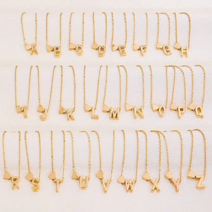 🔥Kerstuitverkoop 50% KORTING!!🔥Kleine initialen kettingen Gouden hartje Letter A-Z